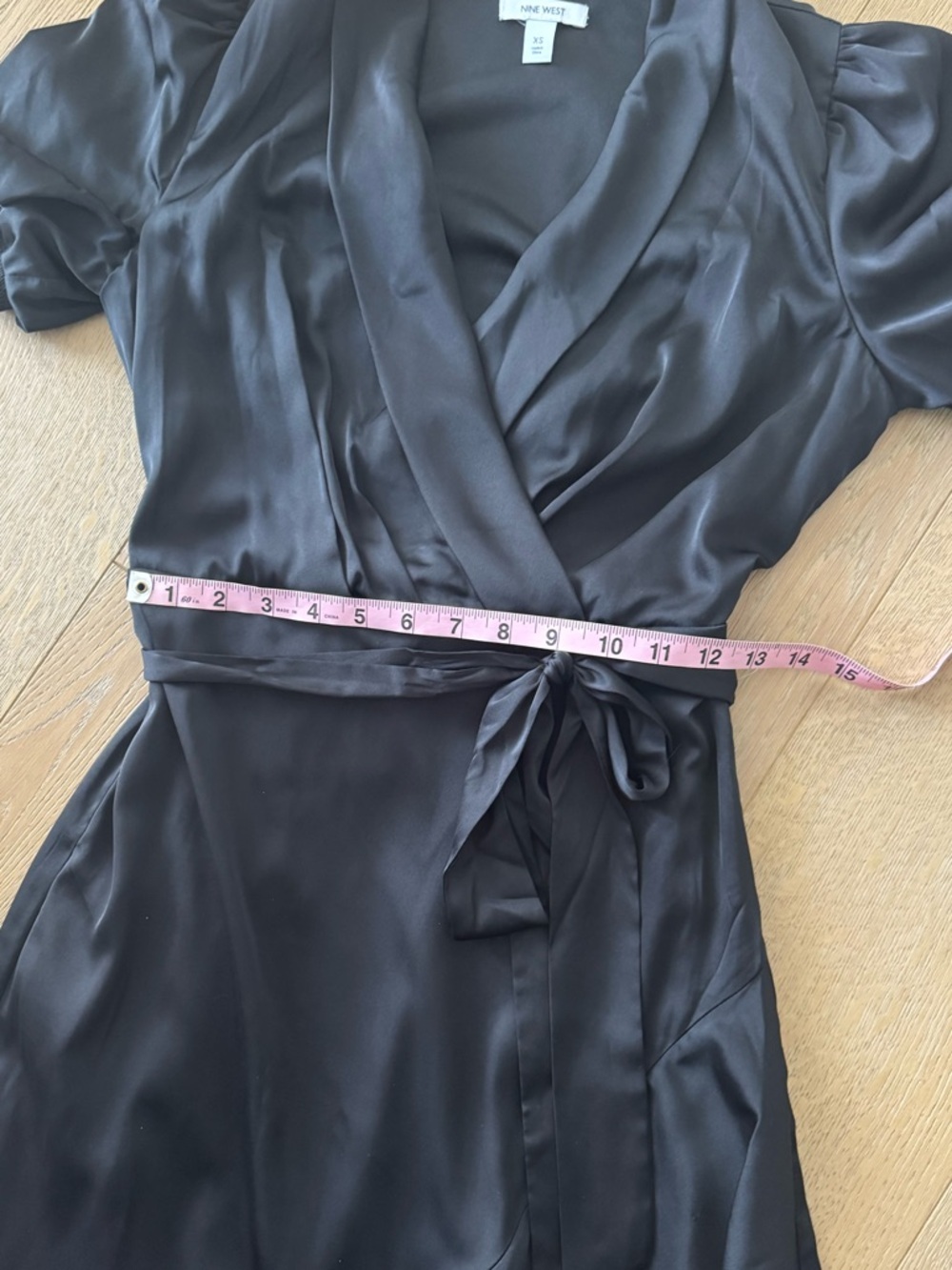 Nine West Black Ruffled Wrap Midi Dress Woman’s XS NWT - Picture 8 of 11
